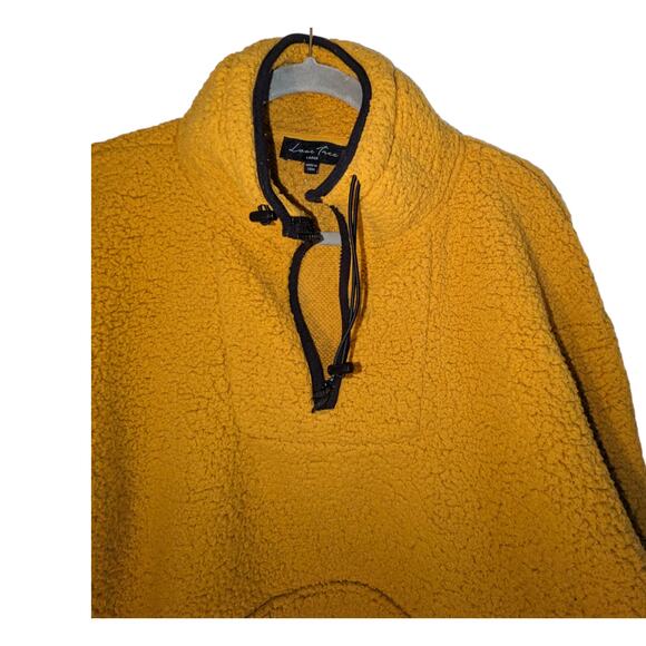 Love Tree Women's Large Gold Mustard Yellow 1/4 Zip Sweater large front pocket - Picture 9 of 14